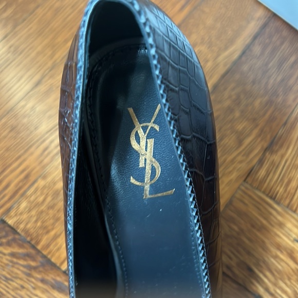 YSL Pumps in Dark Charcoal with Wood Heel - Picture 3 of 5